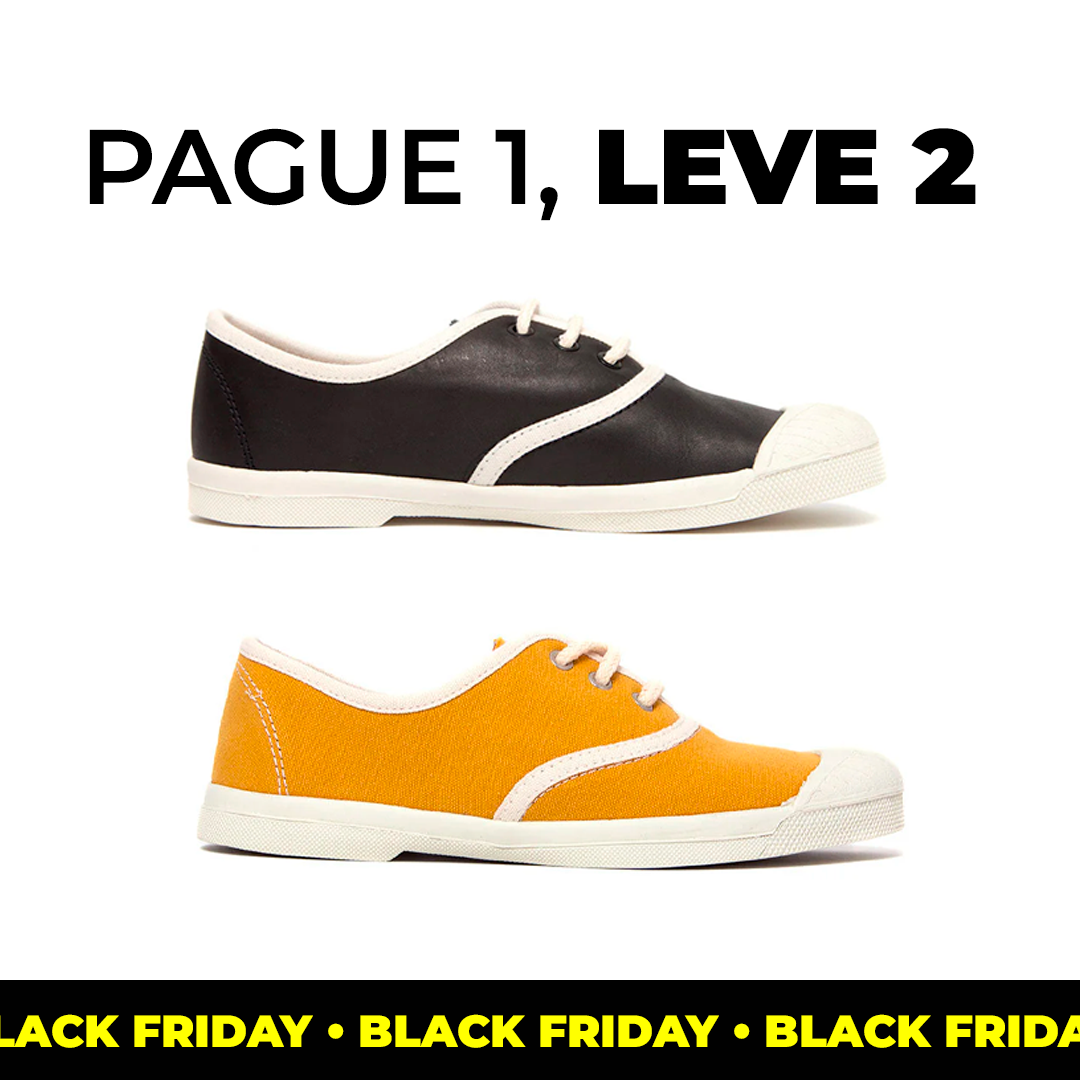 PAGUE 1, LEVE 2 - Adulto Couro Preto + Adulto Mostarda [BLACK FRIDAY]